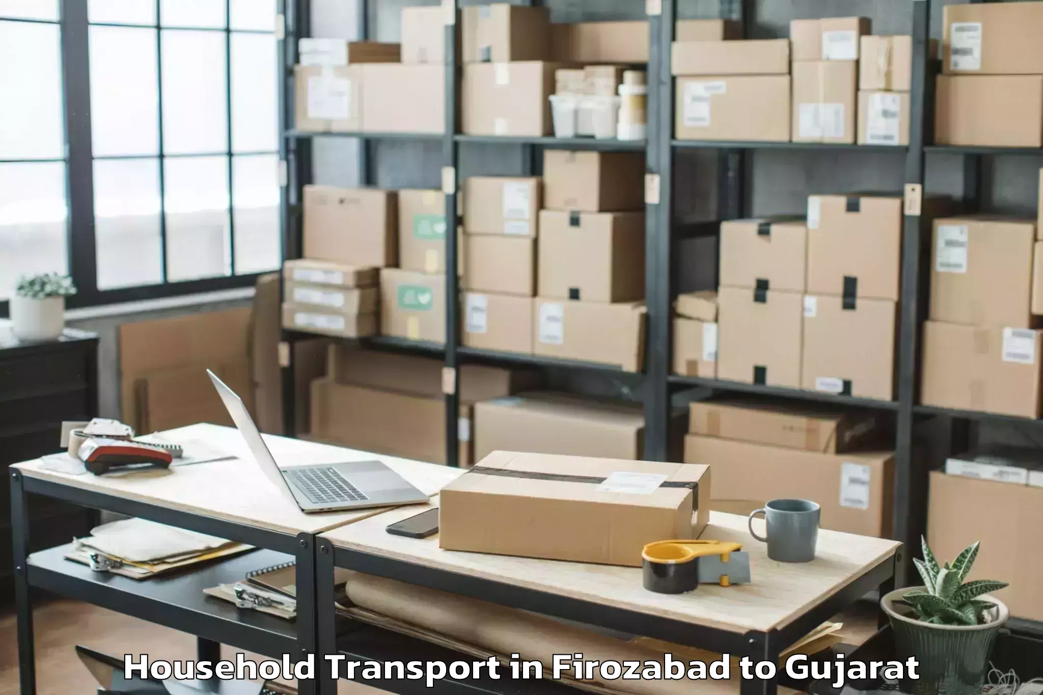 Book Your Firozabad to Olpad Household Transport Today